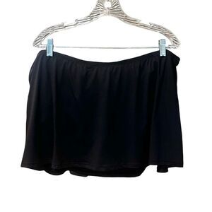 NWT 24th & Ocean Womans Swimsuit Skirt - Tankini Bottom Black 22W